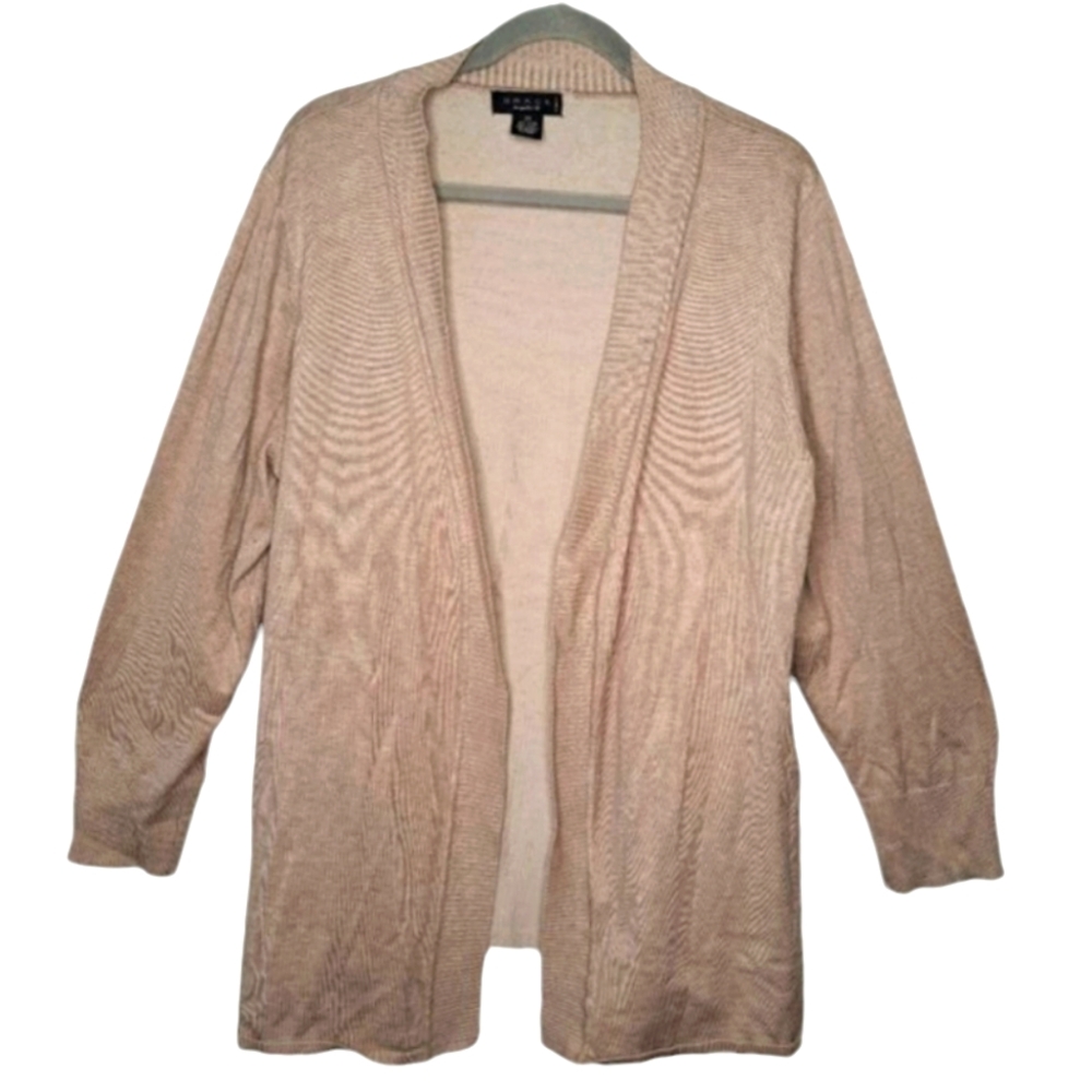 Grace Oatmeal Open Front Cardigan Plus Size 2X